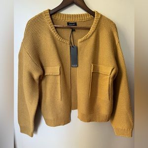 Roolee cardigan knit sweater with faux front pockets